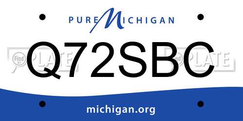 Q72SBC Michigan License Plate