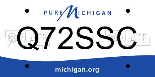 Q72SSC Michigan License Plate
