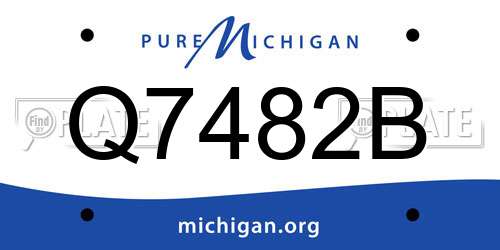 Q7482B Michigan License Plate
