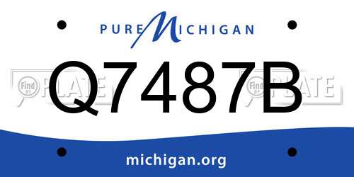 Q7487B Michigan License Plate
