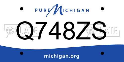 Q748ZS Michigan License Plate