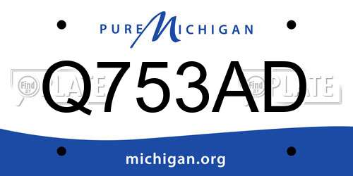 Q753AD Michigan License Plate
