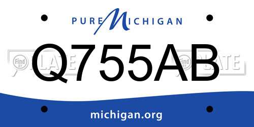 Q755AB Michigan License Plate