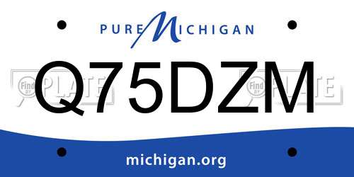 Q75DZM Michigan License Plate