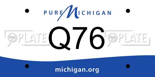 Q76 Michigan License Plate