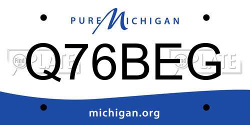 Q76BEG Michigan License Plate