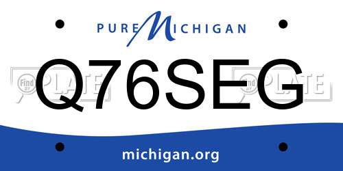 Q76SEG Michigan License Plate