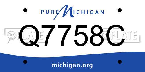 Q7758C Michigan License Plate
