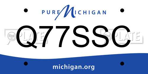 Q77SSC Michigan License Plate