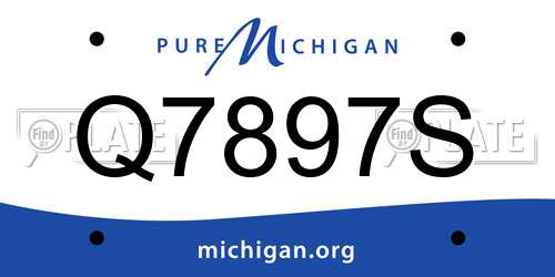 Q7897S Michigan License Plate