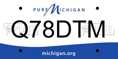 Q78DTM Michigan License Plate
