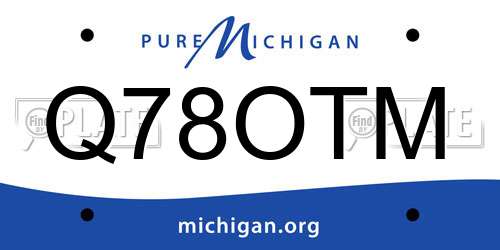 Q78OTM Michigan License Plate