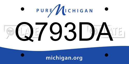 Q793DA Michigan License Plate