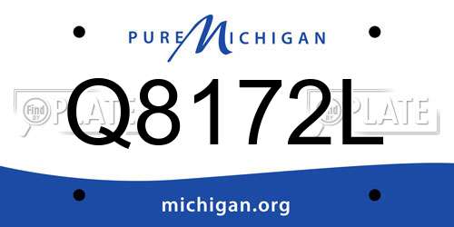Q8172L Michigan License Plate