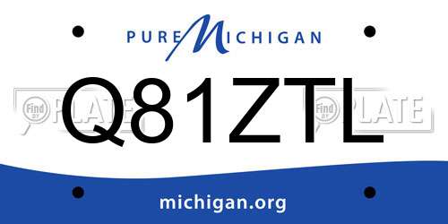 Q81ZTL Michigan License Plate