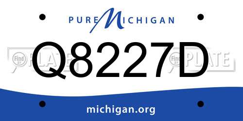 Q8227D Michigan License Plate