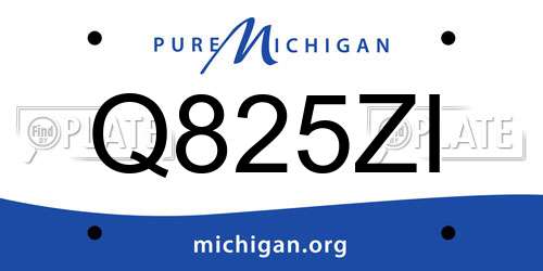 Q825ZI Michigan License Plate