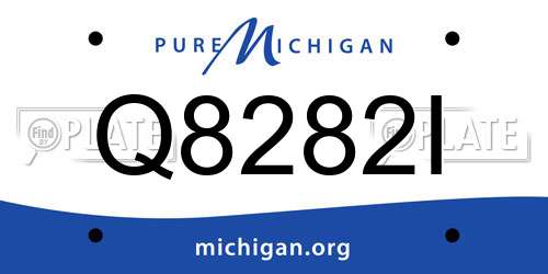 Q8282I Michigan License Plate
