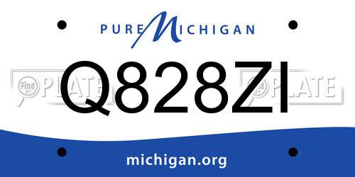 Q828ZI Michigan License Plate