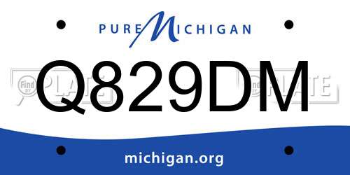 Q829DM Michigan License Plate