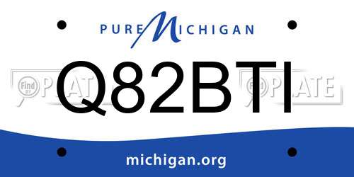 Q82BTI Michigan License Plate