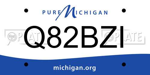 Q82BZI Michigan License Plate