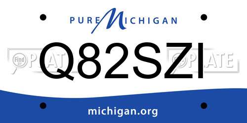 Q82SZI Michigan License Plate