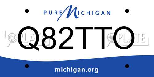 Q82TTO Michigan License Plate