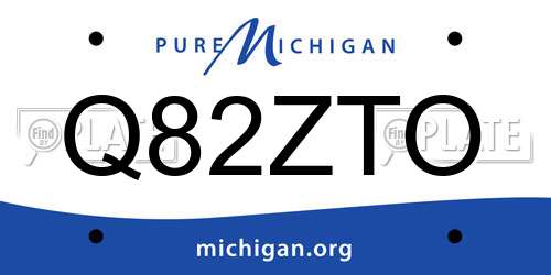 Q82ZTO Michigan License Plate