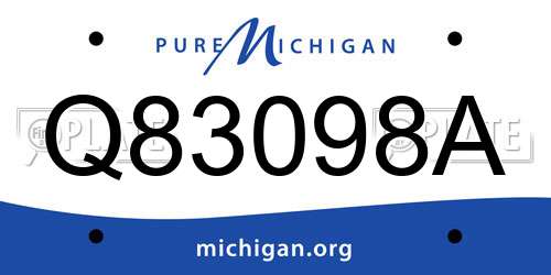 Q83098A Michigan License Plate