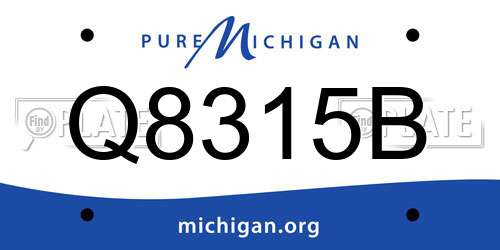 Q8315B Michigan License Plate