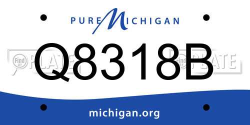 Q8318B Michigan License Plate