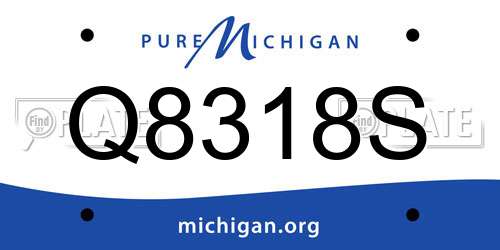 Q8318S Michigan License Plate
