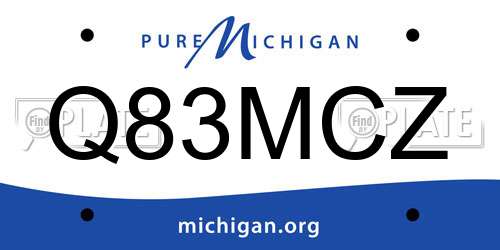 Q83MCZ Michigan License Plate