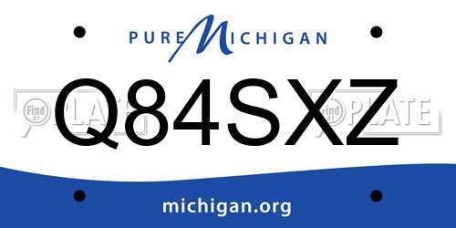 Q84SXZ Michigan License Plate