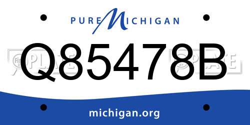Q85478B Michigan License Plate