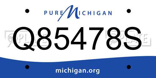 Q85478S Michigan License Plate
