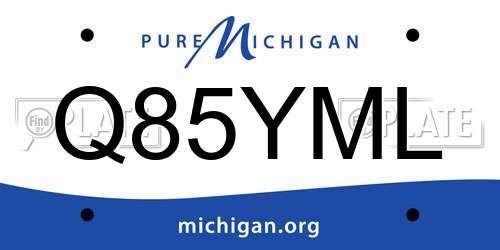 Q85YML Michigan License Plate