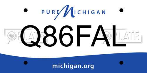 Q86FAL Michigan License Plate