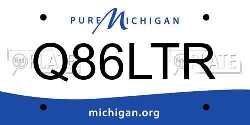 Q86LTR Michigan License Plate