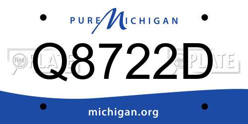 Q8722D Michigan License Plate