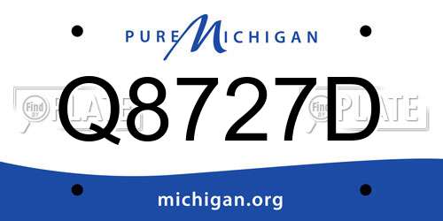 Q8727D Michigan License Plate