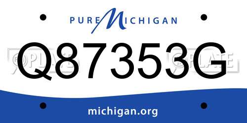 Q87353G Michigan License Plate