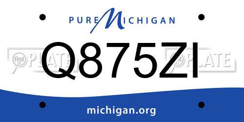 Q875ZI Michigan License Plate