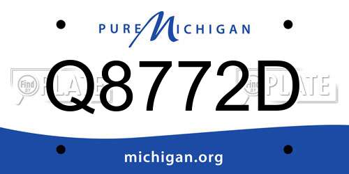 Q8772D Michigan License Plate