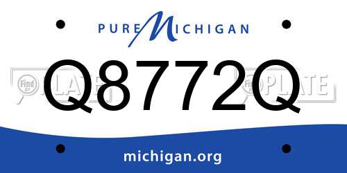 Q8772Q Michigan License Plate