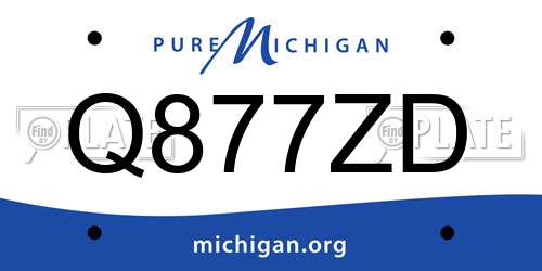 Q877ZD Michigan License Plate