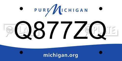 Q877ZQ Michigan License Plate