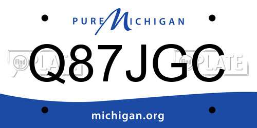 Q87JGC Michigan License Plate