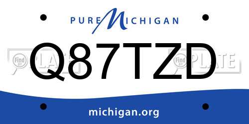 Q87TZD Michigan License Plate